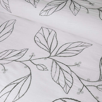 Σετ Παπλωματοθήκης & 2 Μαξιλαροθήκες από 100% Βαμβάκι με Κέντημα