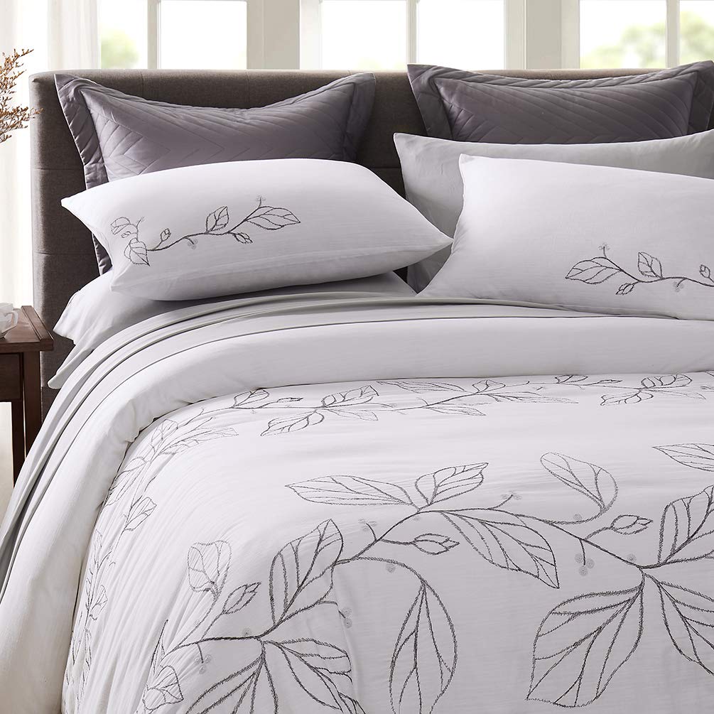 Σετ Παπλωματοθήκης & 2 Μαξιλαροθήκες από 100% Βαμβάκι με Κέντημα